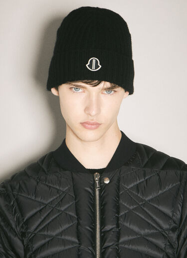 Moncler x Rick Owens 울 & 캐시미어 비니 햇 블랙 mcs0358019