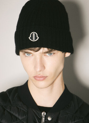 Moncler x Rick Owens 울 & 캐시미어 비니 햇 블랙 mcs0358019