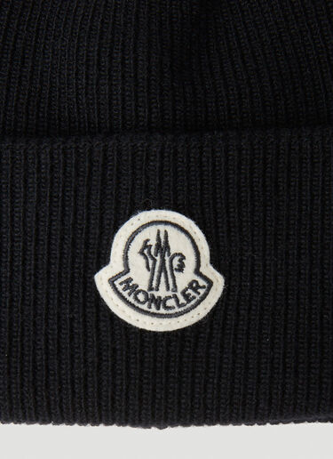 7 Moncler FRGMT Hiroshi Fujiwara 로고 자수 비니 햇 블랙 mfr0151008
