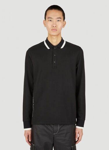7 Moncler FRGMT Hiroshi Fujiwara 롱 슬리브 폴로 셔츠 블랙 mfr0151016