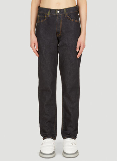 7 Moncler FRGMT Hiroshi Fujiwara 徽标刺绣牛仔裤 黑 mfr0251005