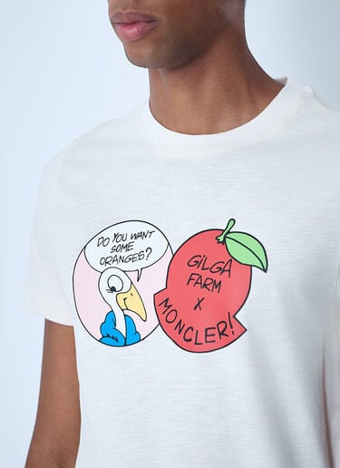 Logo Motif T-Shirt Moncler x Gilga Farm by Donald Glover Logo Motif T-Shirt White mgf0162003