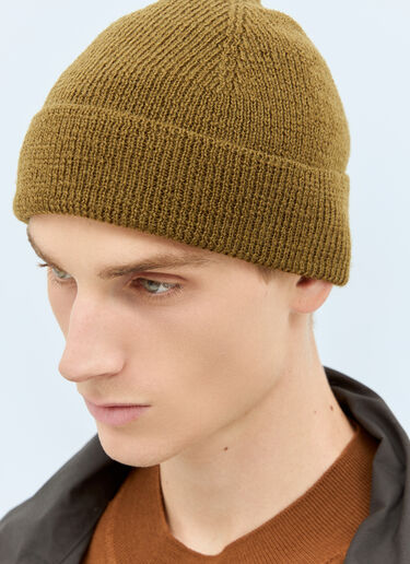 Simple Ribbed Beanie Hat MHL by Margaret Howell Simple Ribbed Beanie Hat Khaki mhl0158018