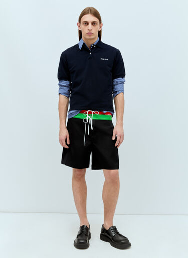 Miu Miu 새틴 버뮤다 쇼츠 블랙 miu0156003