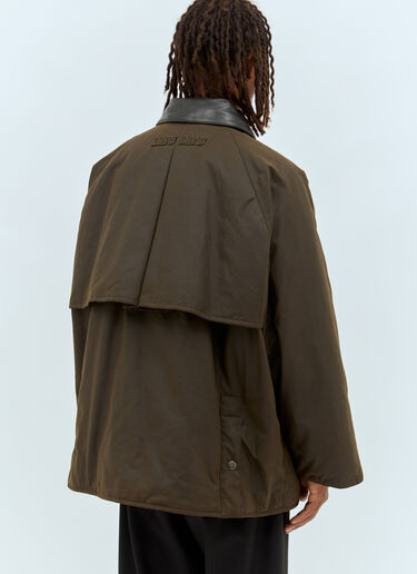 Miu Miu Waxed Canvas Blouson Jacket Brown miu0158001