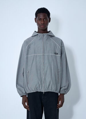 Miu Miu Check Hooded Jacket Grey miu0161001
