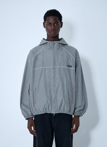 Check Hooded Jacket Miu Miu Check Hooded Jacket Grey miu0161001
