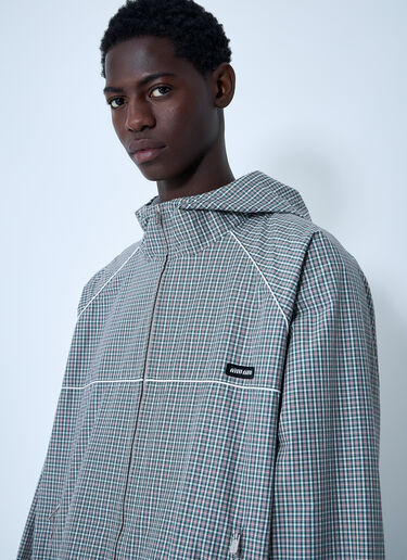 Miu Miu Check Hooded Jacket Grey miu0161001