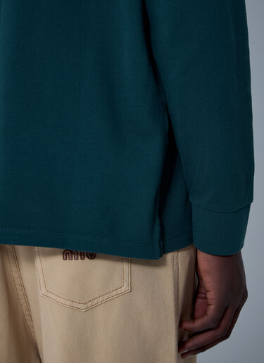 Miu Miu Logo Motif Polo Shirt Green miu0161005