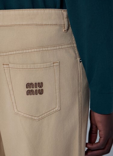Logo Motif Jeans Miu Miu Logo Motif Jeans Beige miu0161006