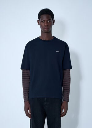 Miu Miu Logo Motif T-Shirt Blue miu0162005