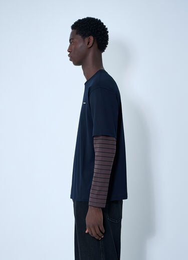 Miu Miu Logo Motif T-Shirt Blue miu0162005