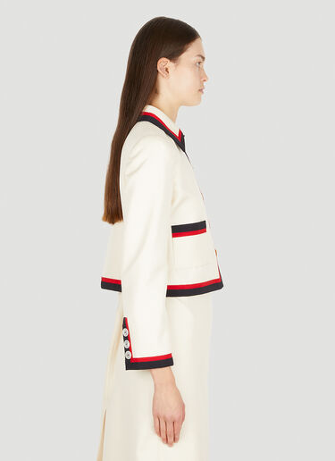 Miu Miu Stripe Trim Suit Jacket Cream miu0250024