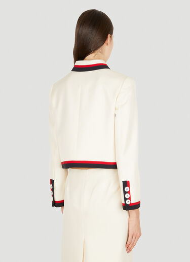 Miu Miu Stripe Trim Suit Jacket Cream miu0250024