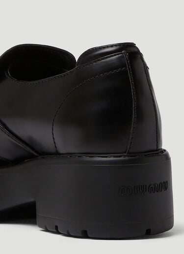 Buckled Platform Loafers Miu Miu Buckled Platform Loafers Black miu0250048