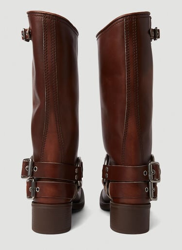 Miu Miu Motorcycle Boots Brown miu0250055
