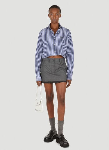 Miu Miu 스트라이프 로고 셔츠 Blue miu0251006