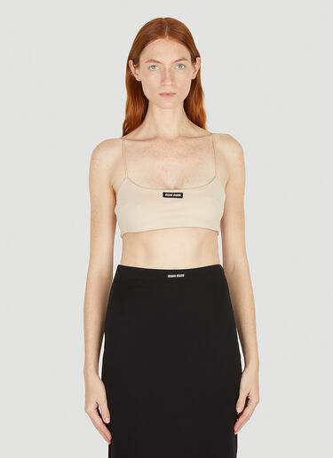 Camisole Crop Top Miu Miu Camisole Crop Top Beige miu0251008