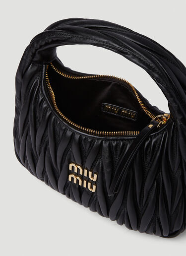Miu Miu 원더 미니 호보 핸드백 블랙 miu0251015