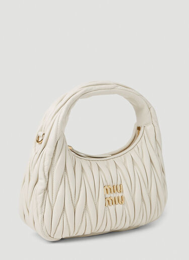 Matelassé Logo Plaque Handbag Miu Miu Matelassé Logo Plaque Handbag White miu0251022