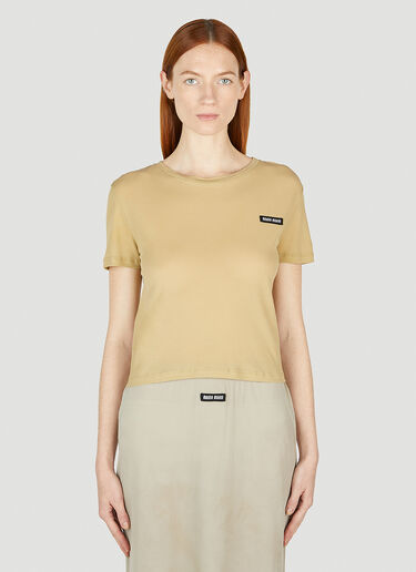 Miu Miu Light Jersey T-Shirt Beige miu0252007