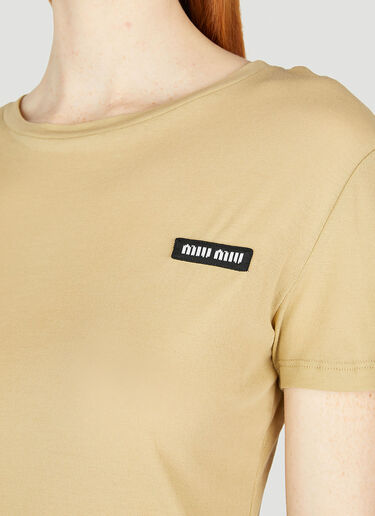 Miu Miu Light Jersey T-Shirt Beige miu0252007