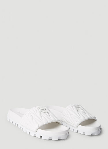Logo Plaque Flats Miu Miu Logo Plaque Flats White miu0252032