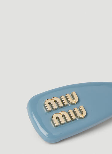 Logo Plaque Hairclip Miu Miu Logo Plaque Hairclip Blue miu0252057