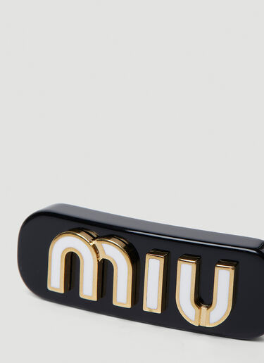 Miu Miu 로고 헤어클립 블랙 miu0252060