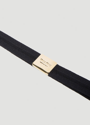 Miu Miu 로고 패치 헤드밴드 블랙 miu0252061