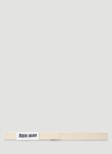 Miu Miu 로고 패치 헤드밴드 크림 miu0252062