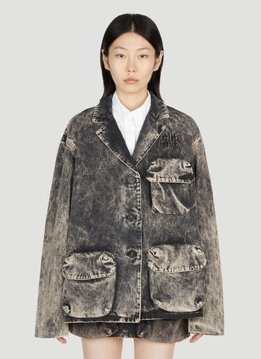 Miu Miu 마블라이즈 데님 블레이저 블랙 miu0252070