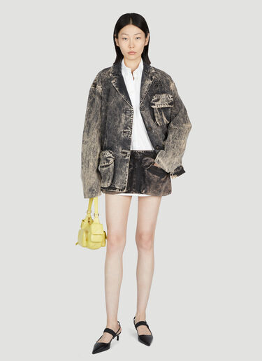 Miu Miu 마블라이즈 데님 블레이저 블랙 miu0252070