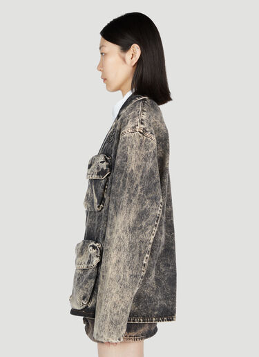 Miu Miu 마블라이즈 데님 블레이저 블랙 miu0252070