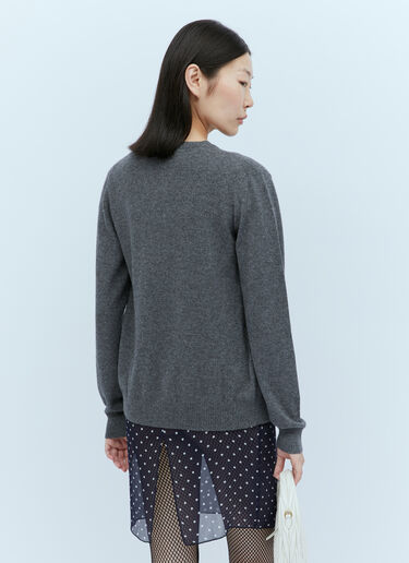 Miu Miu 로고 자수 울 카디건 그레이 miu0254001
