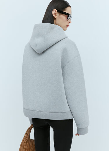 Miu Miu 엠보싱 로고 후드 스웨트셔츠 그레이 miu0254008