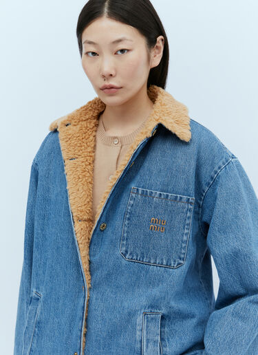 Miu Miu 데님 블루종 재킷 라이트 블루 miu0254026