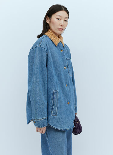 Denim Blouson Jacket Miu Miu Denim Blouson Jacket Light Blue miu0254026
