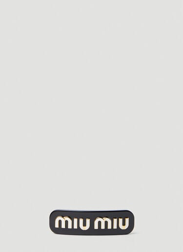 Miu Miu Logo Plaque Hair Clip Black miu0254042