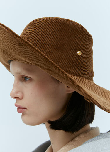 Embossed Logo Corduroy Hat Miu Miu Embossed Logo Corduroy Hat Brown miu0254044