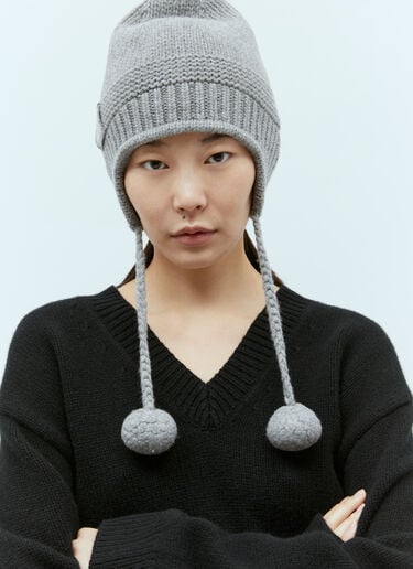 Miu Miu Wool And Cashmere Beanie Grey miu0254047