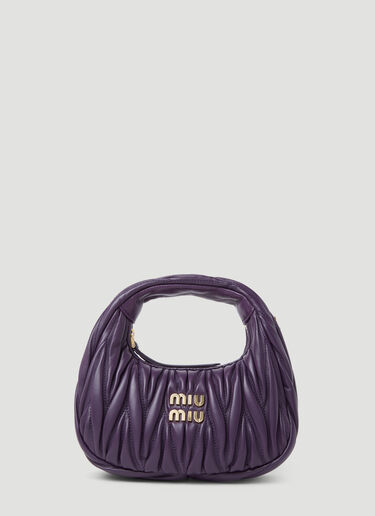 Miu Miu 원더 마틀라세 가죽 호보 미니 숄더백 퍼플 miu0254061