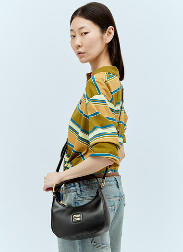 가죽 호보 숄더백 Miu Miu 가죽 호보 숄더백 블랙 miu0254073