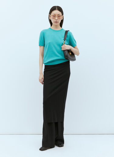 Miu Miu 로고 플라크 가죽 숄더백 블랙 miu0254085