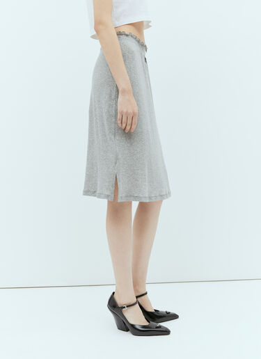 Logo Patch Midi Skirt Miu Miu Logo Patch Midi Skirt Grey miu0255005