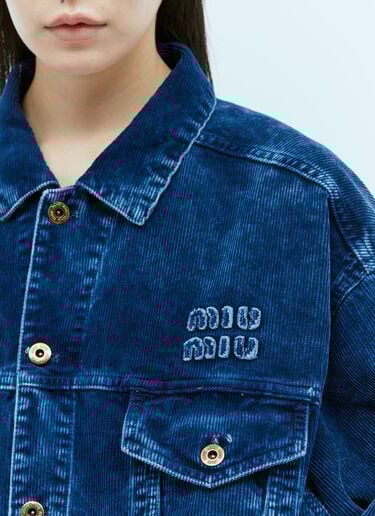 워시드 벨벳 블루종 재킷 Miu Miu 워시드 벨벳 블루종 재킷 블루 miu0255011