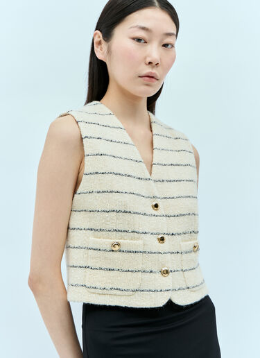 条纹圈圈呢马甲 Miu Miu 条纹圈圈呢马甲 乳白色 miu0256005