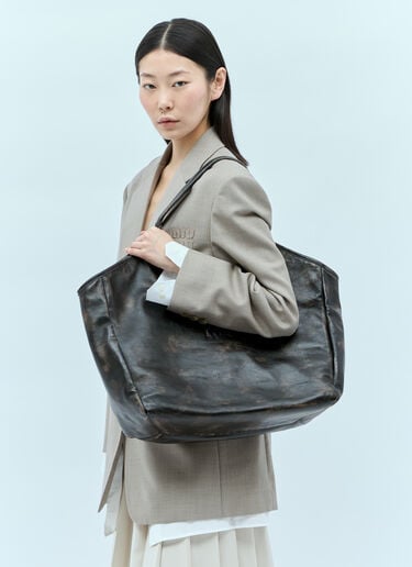 Miu Miu Ivy Leather Bag Beige miu0256026