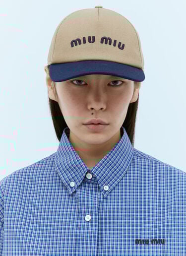 로고 자수 베이스볼 캡 Miu Miu 로고 자수 베이스볼 캡 베이지 miu0256029