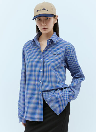 Miu Miu 로고 자수 베이스볼 캡 베이지 miu0256029